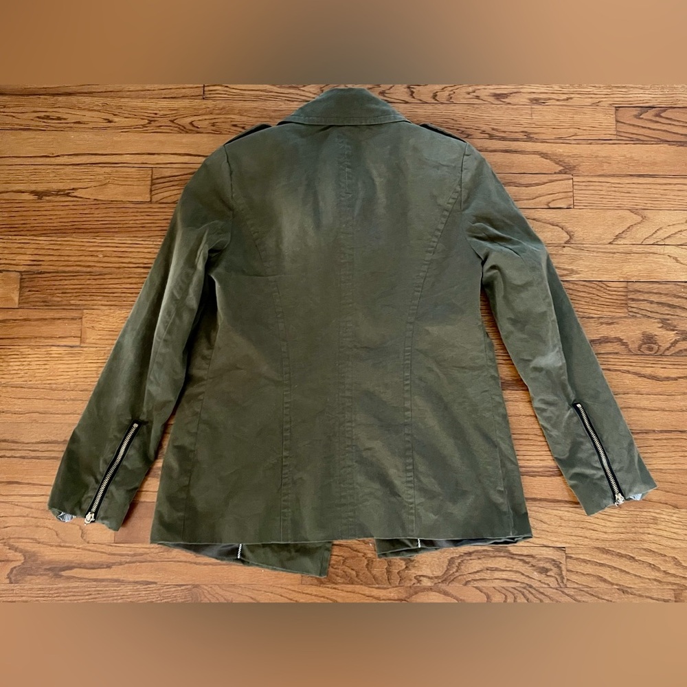 Rachel Roy Olive Green Goldtone Buttons Military Style Jacket Women’s Size Small - Picture 7 of 9